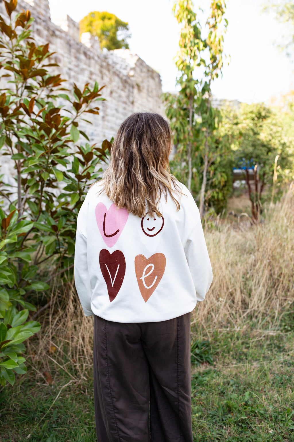 LOVE BLANC _ Sweat à motif