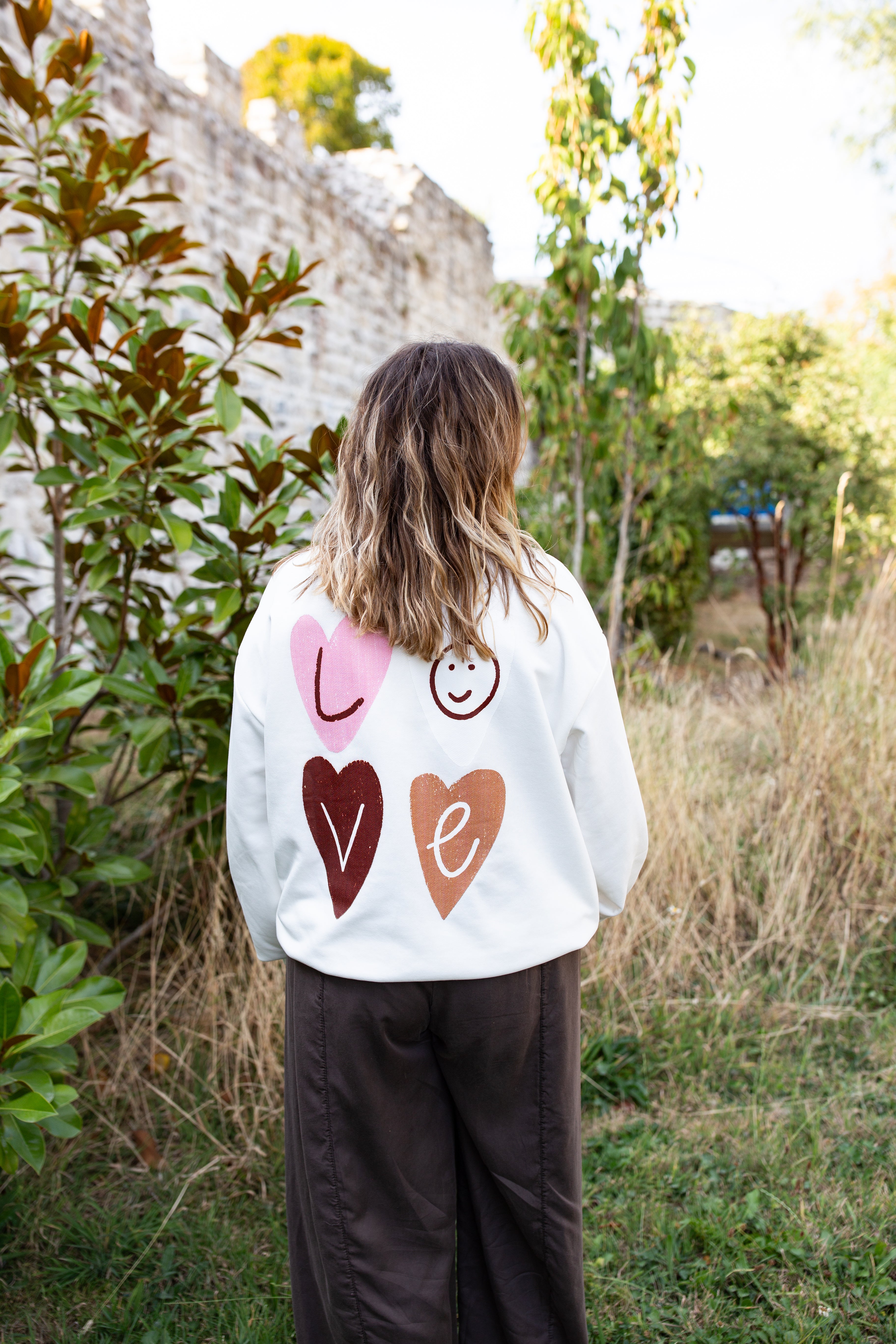 LOVE BLANC _ Sweat à motif