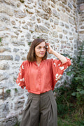 RUBY BRIQUE _ Blouse brodée