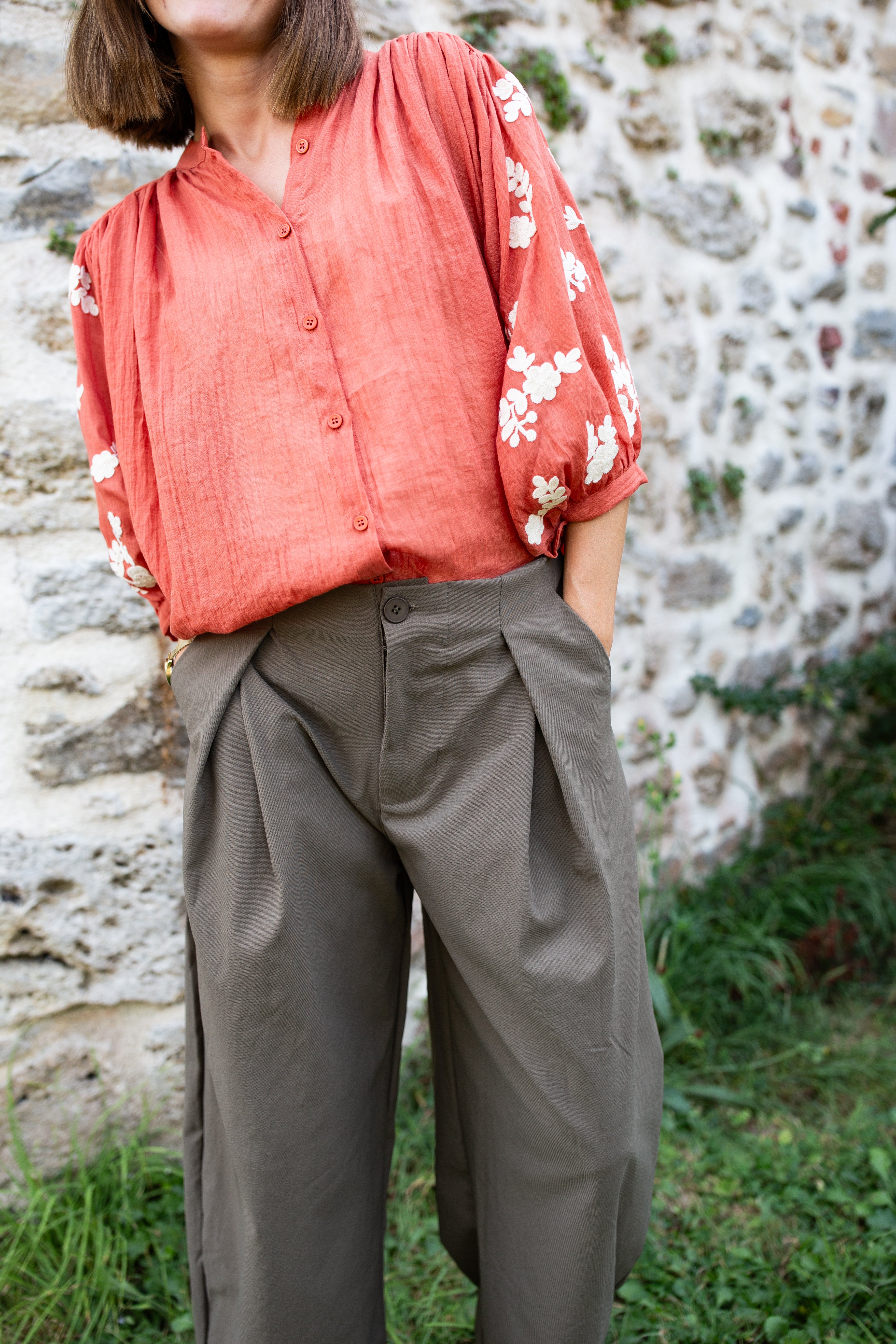 PARIS KAKI _ Pantalon à pinces