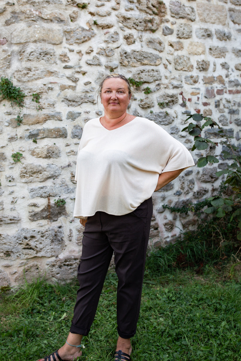ÉPURE ÉCRU _ Pull manches courtes