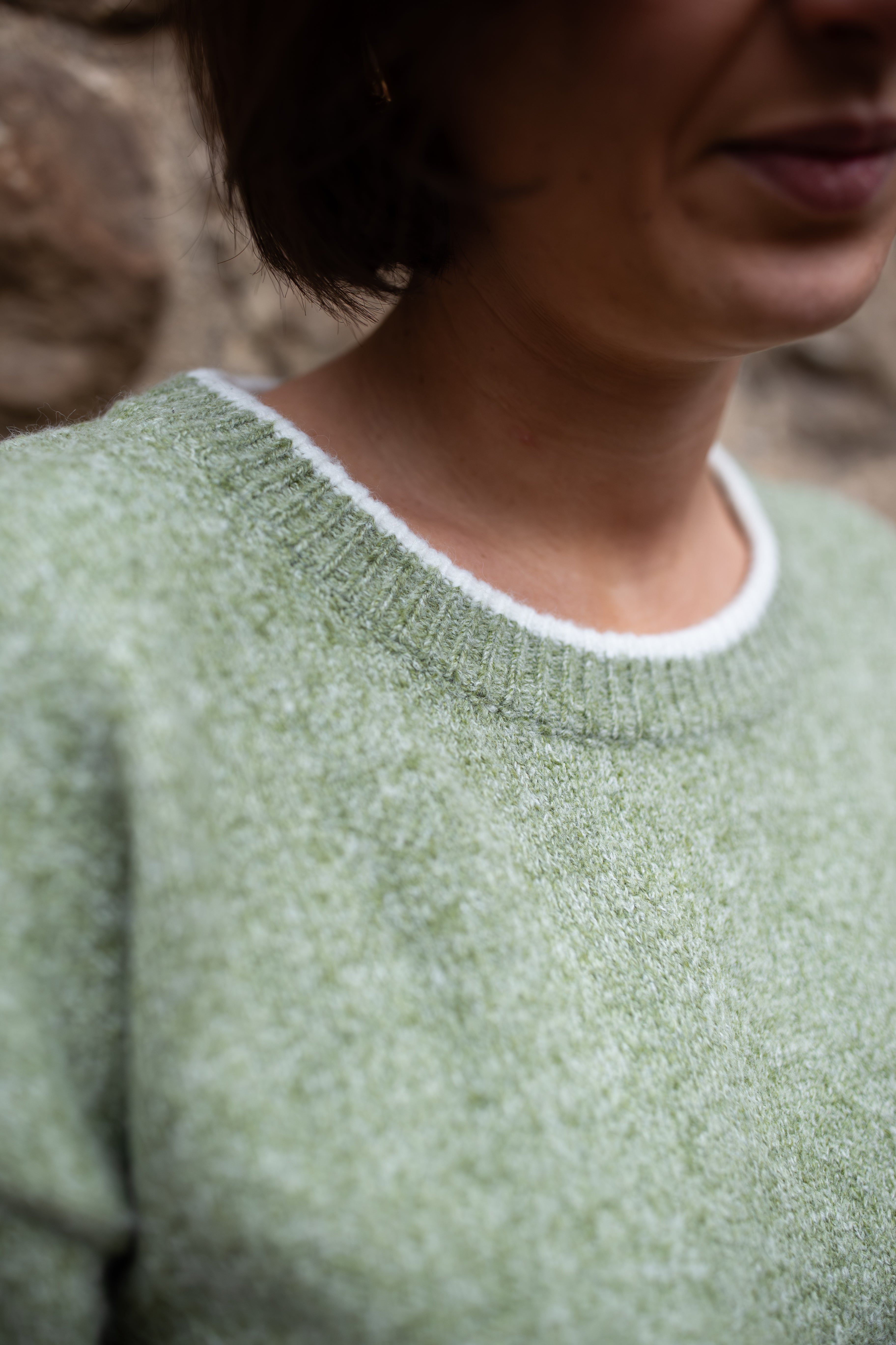 Pull Cœur Tissé Kaki