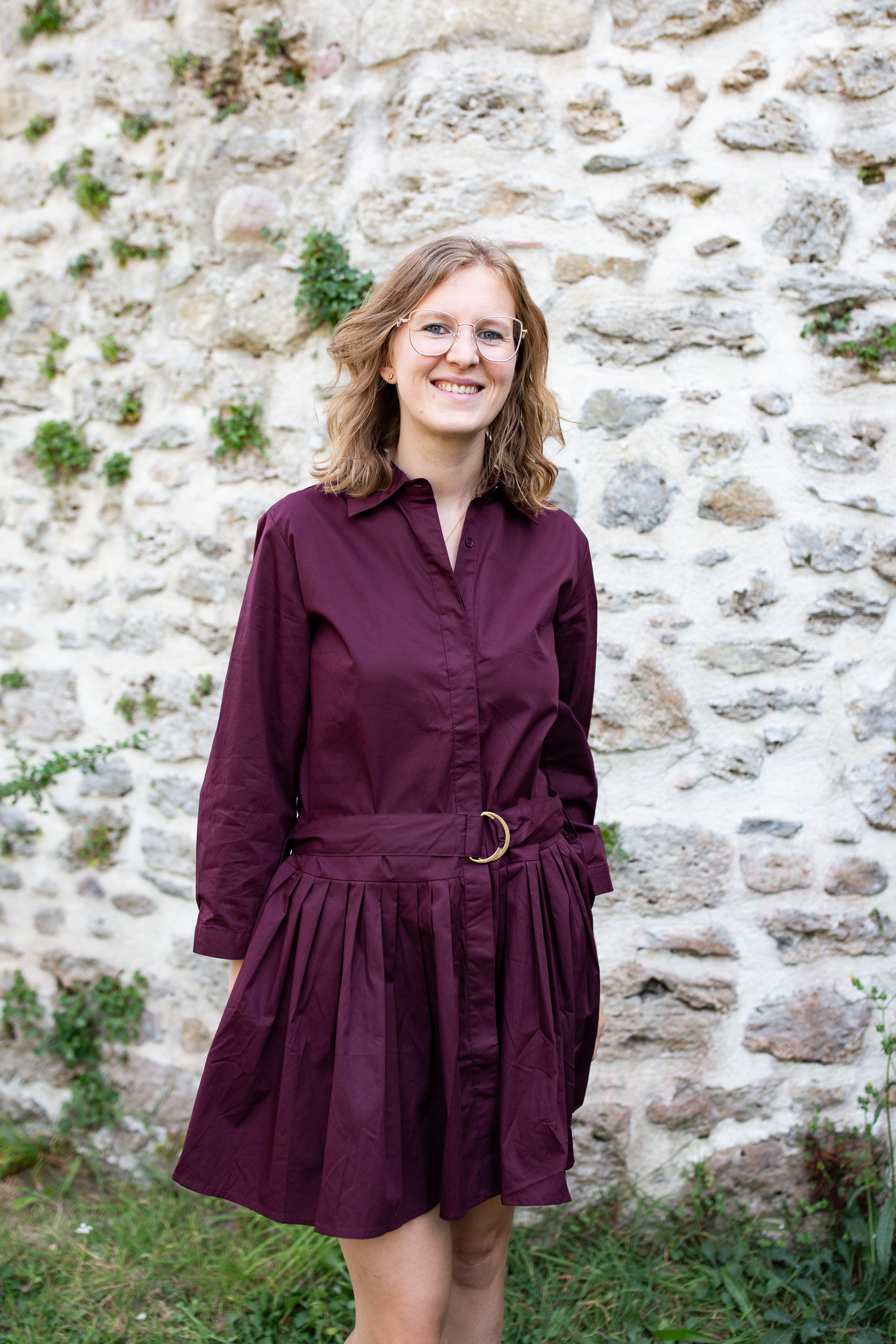 ROMANE BORDEAUX _ Robe chemise