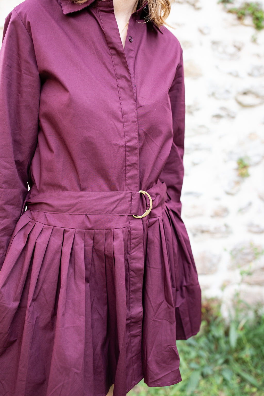 ROMANE BORDEAUX _ Robe chemise