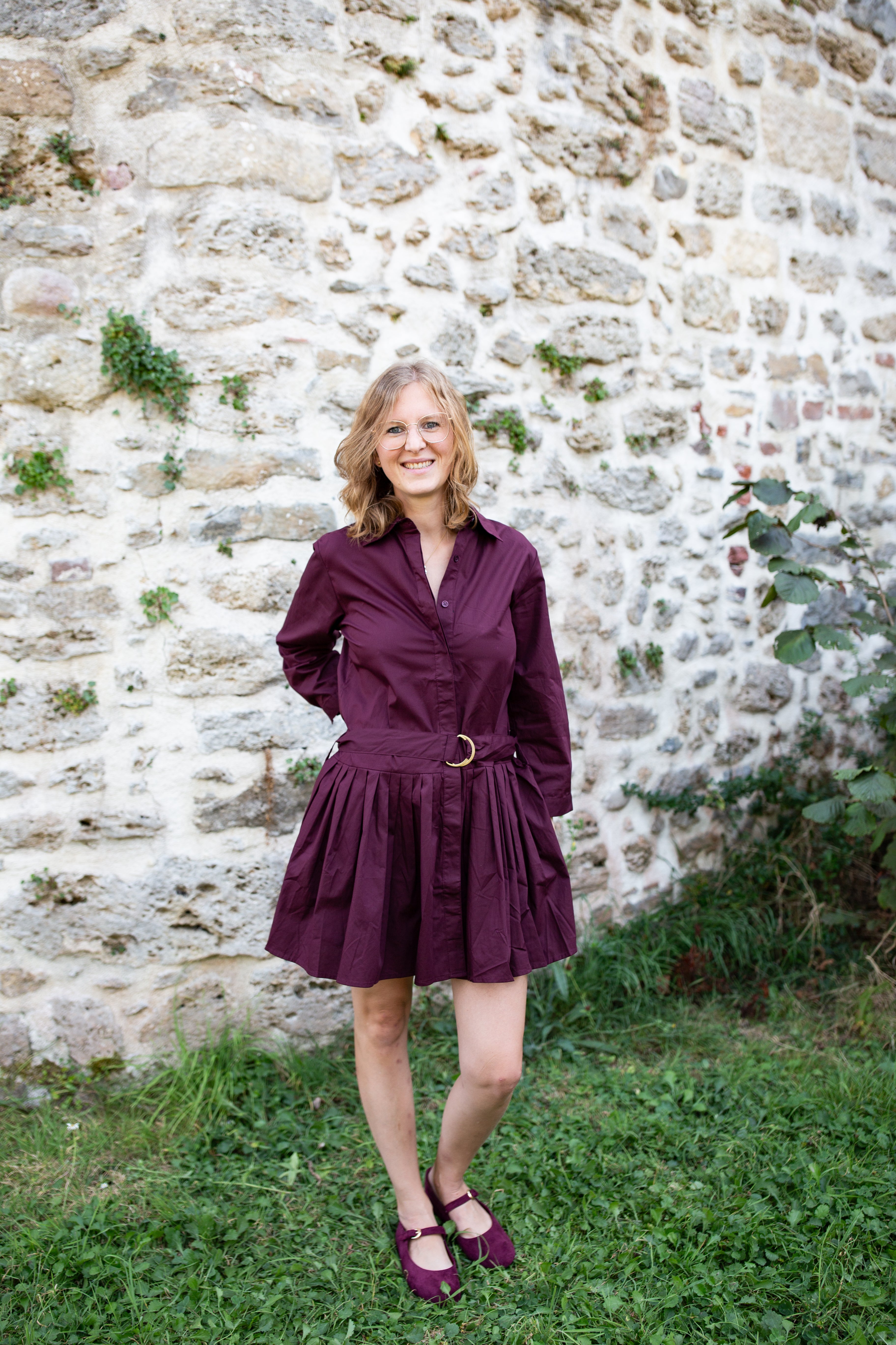ROMANE BORDEAUX _ Robe chemise