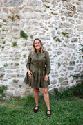 ROMANE KAKI _ Robe chemise