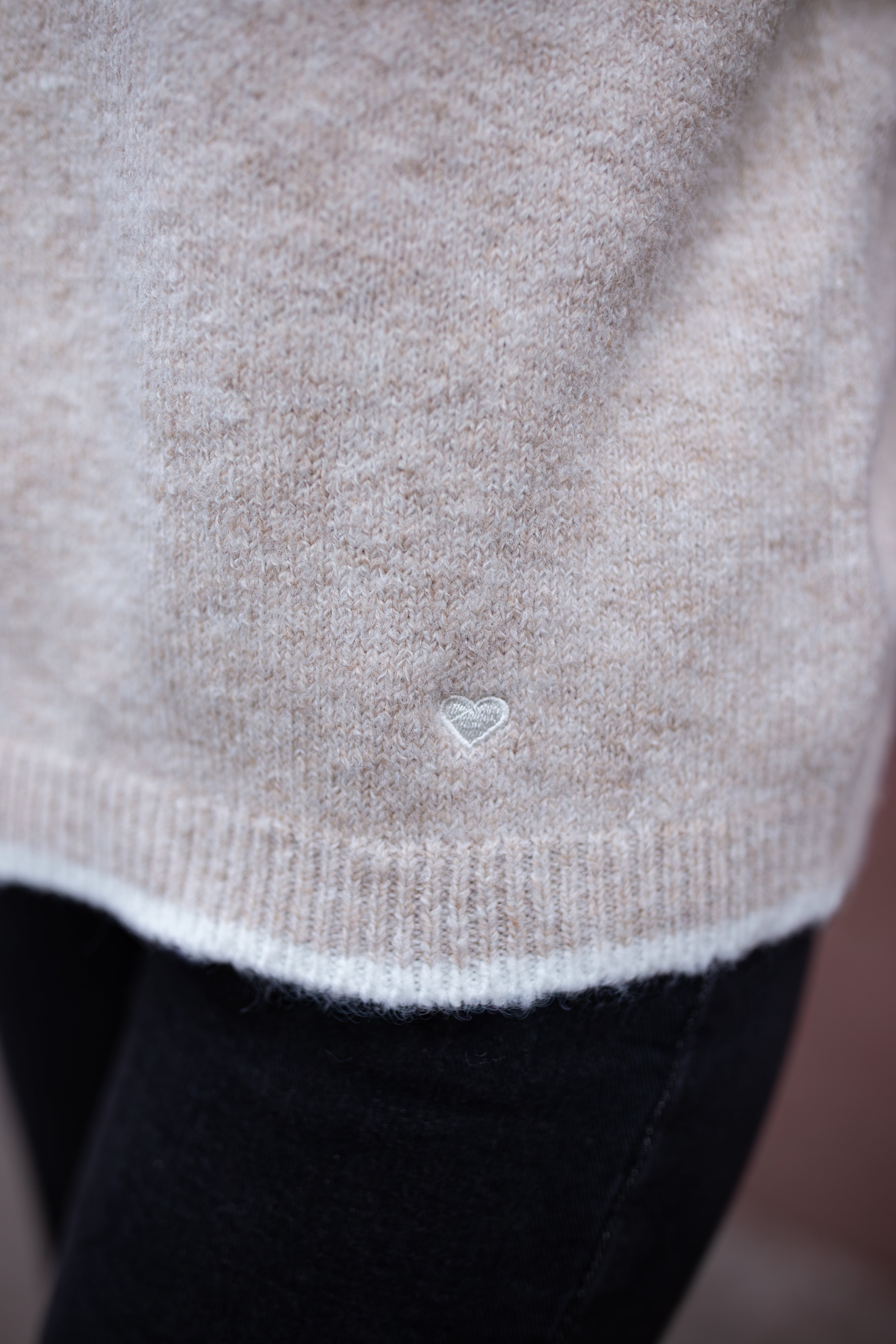 Pull Mini Cœur Tissé Beige