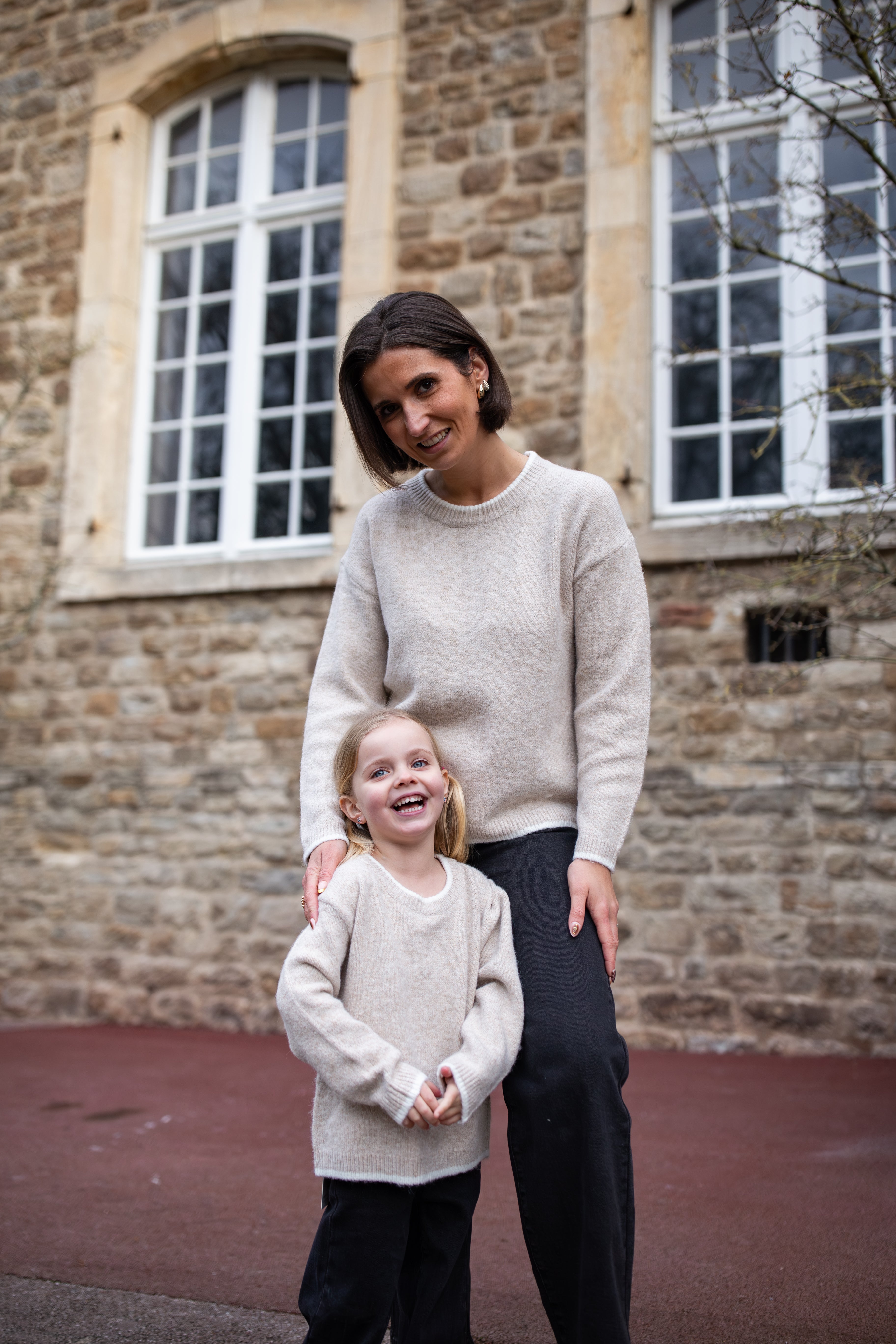 Pull Cœur Tissé Beige