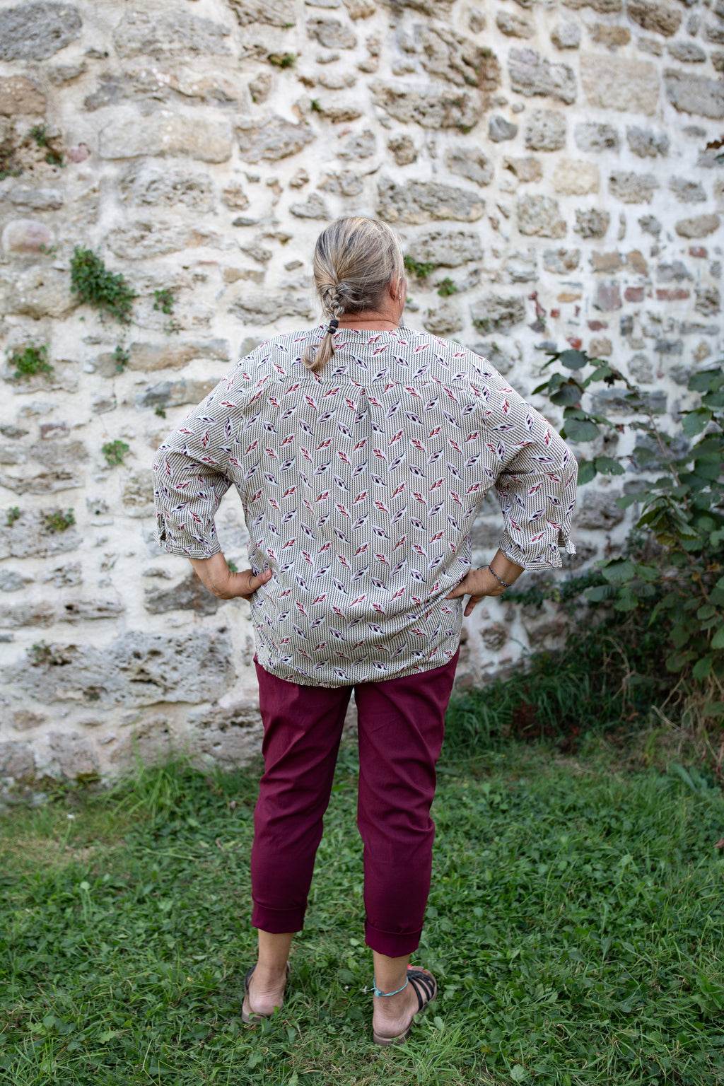 CÉLESTE BEIGE _ Blouse imprimée