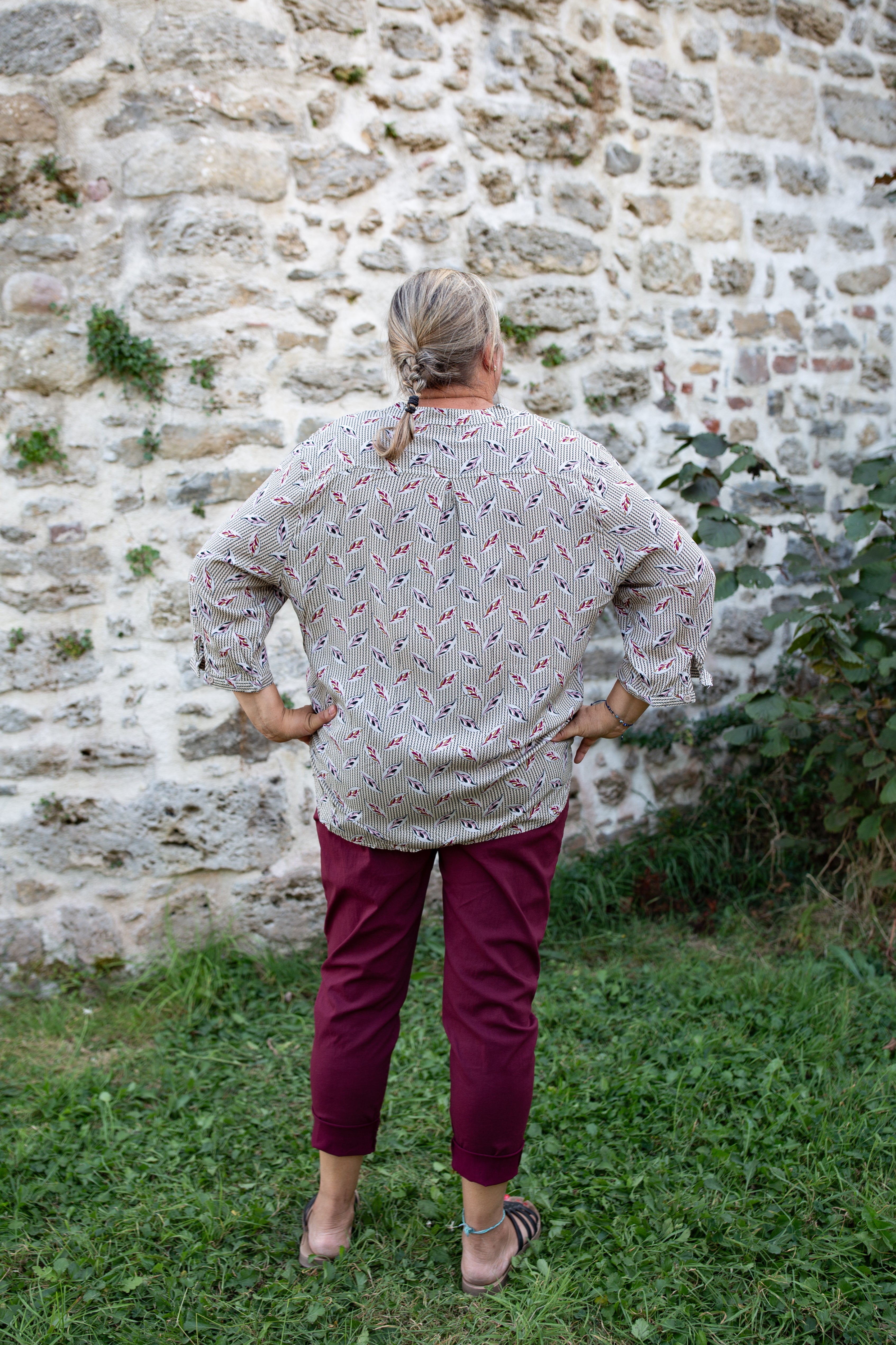 CÉLESTE BEIGE _ Blouse imprimée