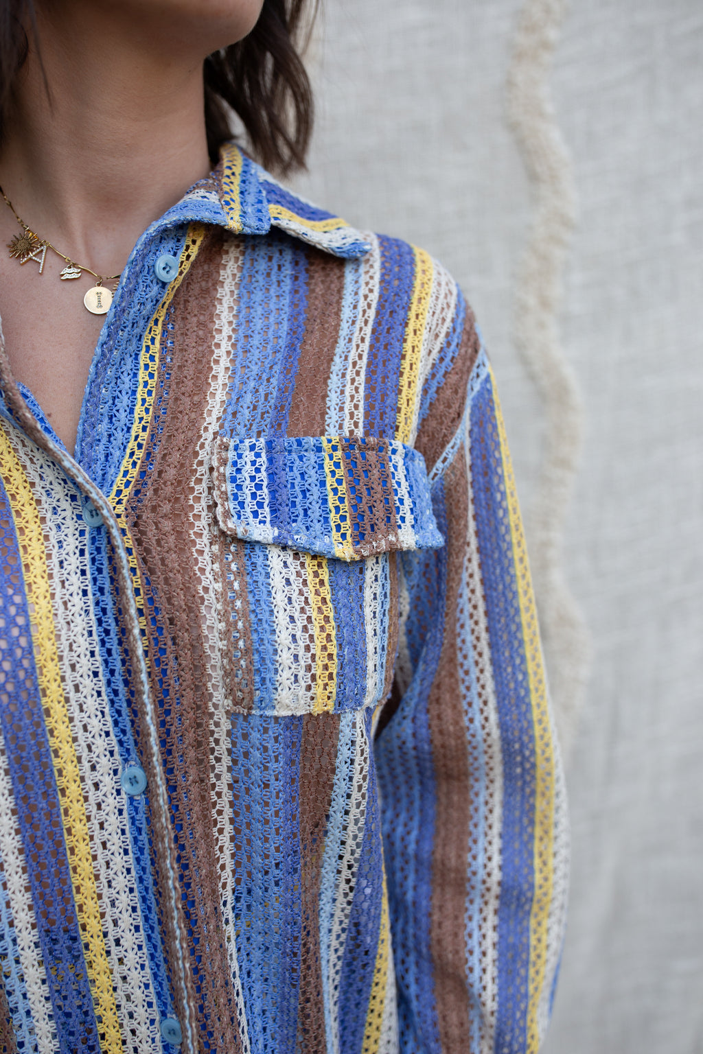 ALLIA _ Chemise Filet Bleue