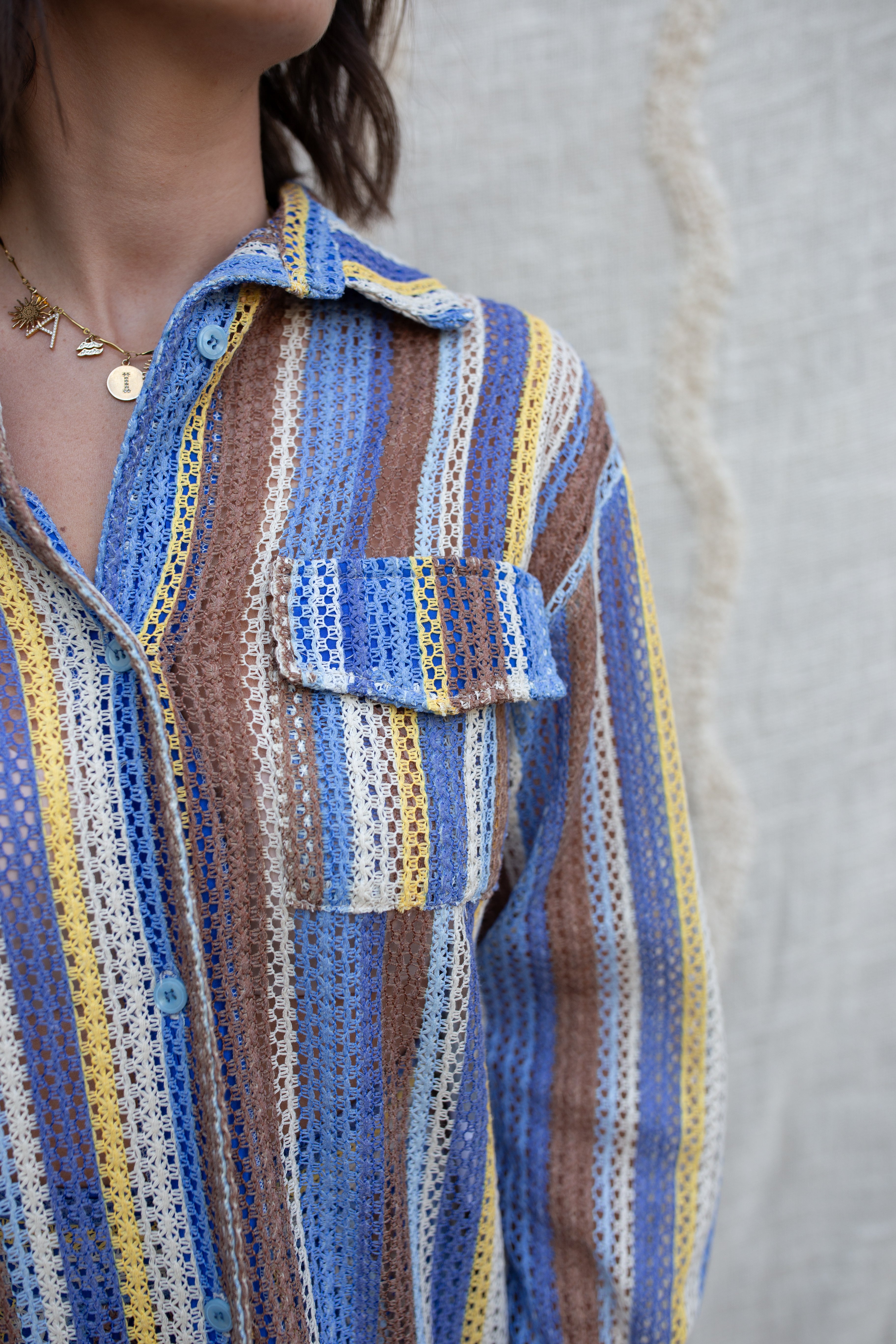 ALLIA _ Chemise Filet Bleue