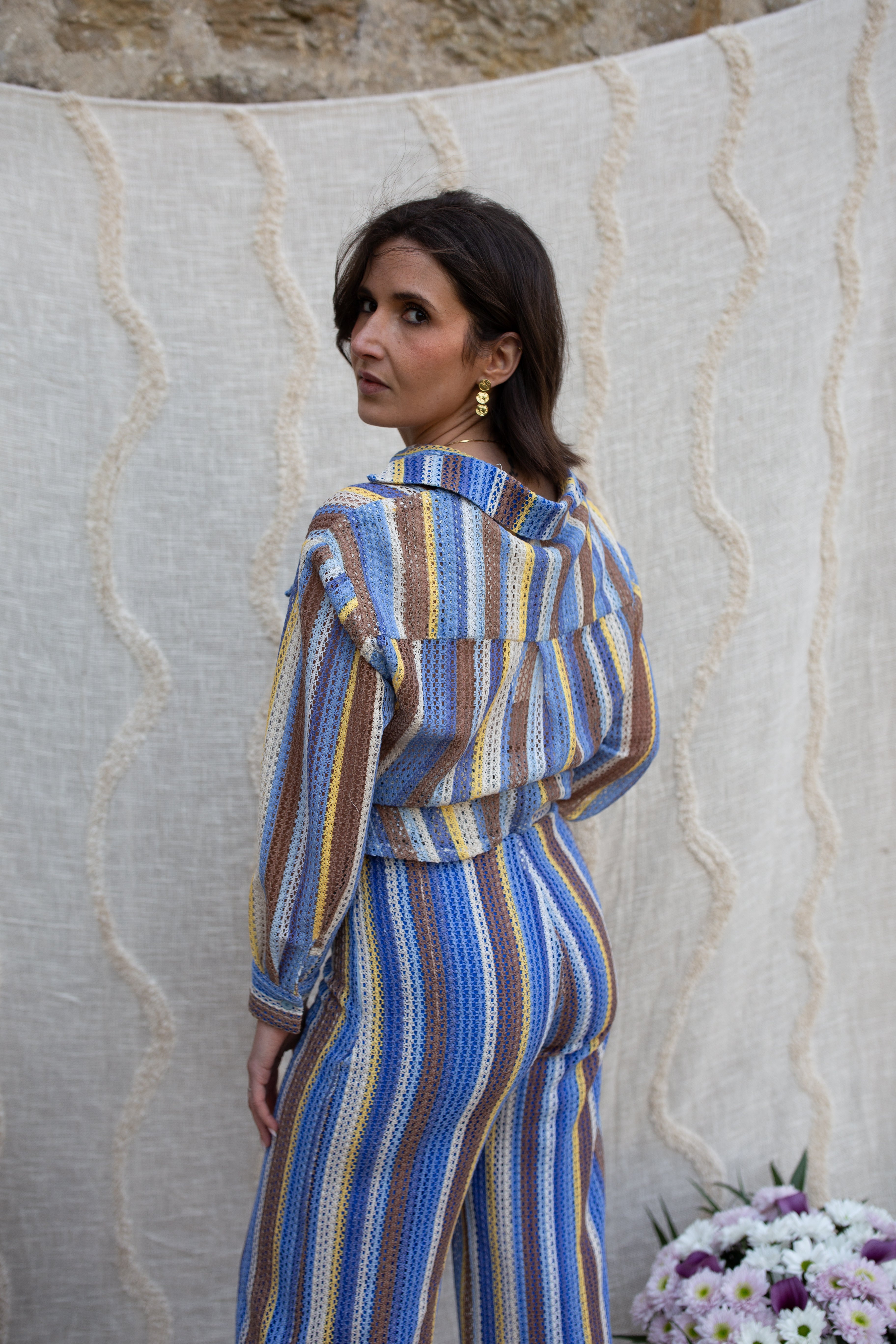 ALLIA _ Chemise Filet Bleue
