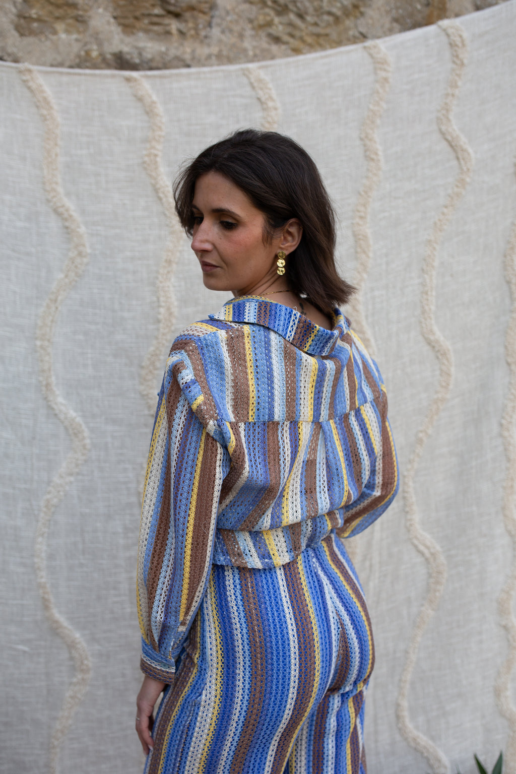 ALLIA _ Chemise Filet Bleue