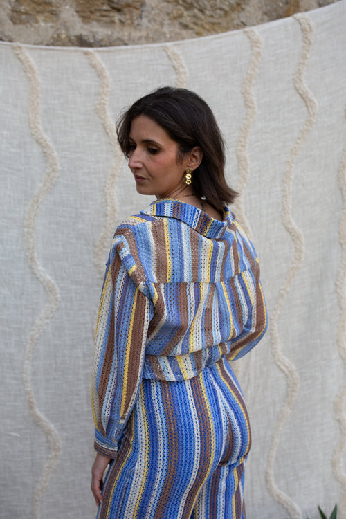 ALLIA _ Chemise Filet Bleue