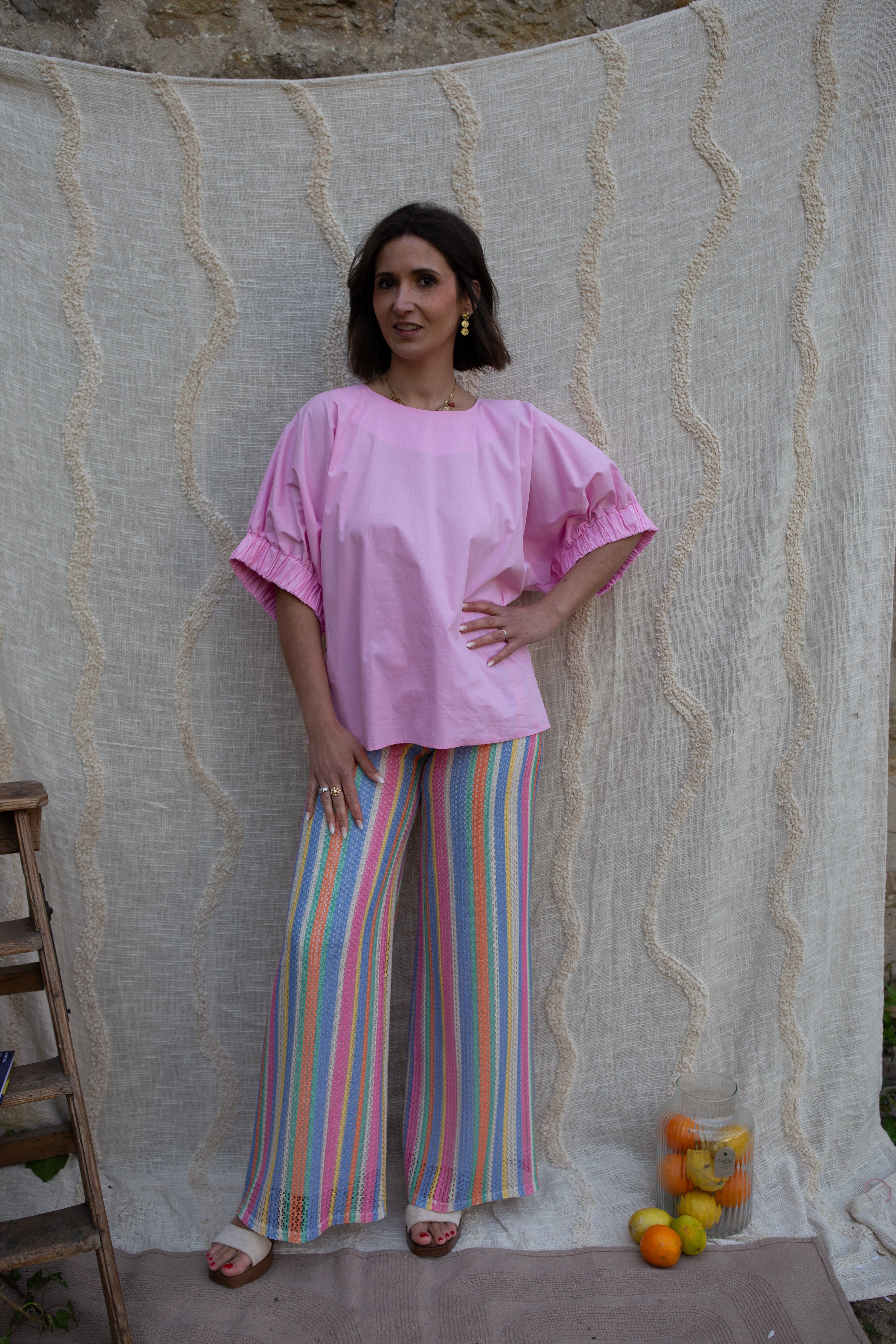 MADRID _ Pantalon Filet Rose