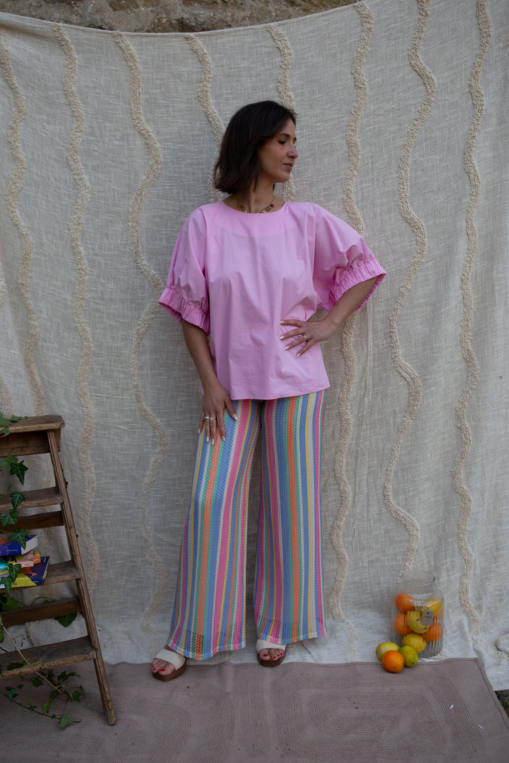 MADRID _ Pantalon Filet Rose