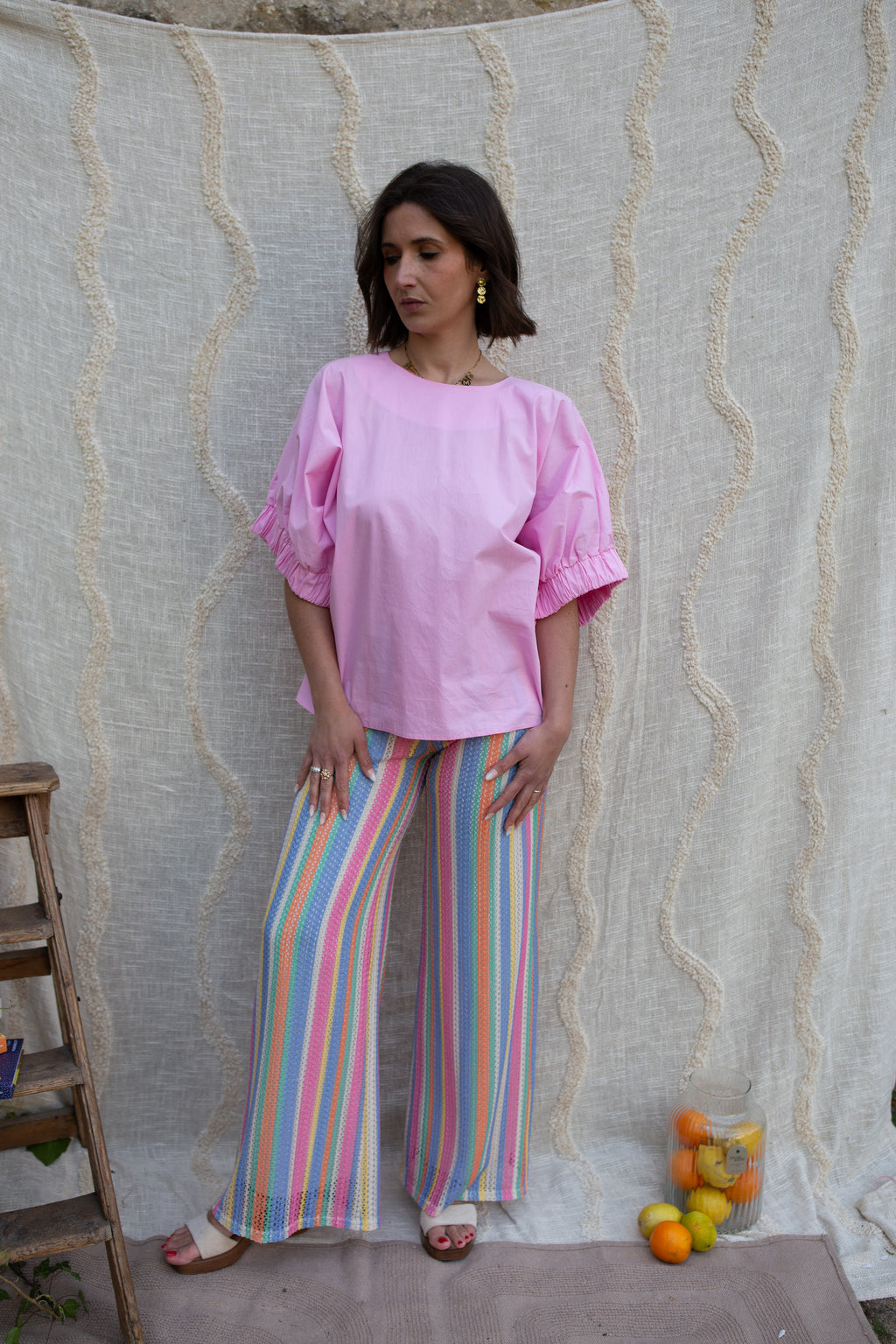 MADRID _ Pantalon Filet Rose