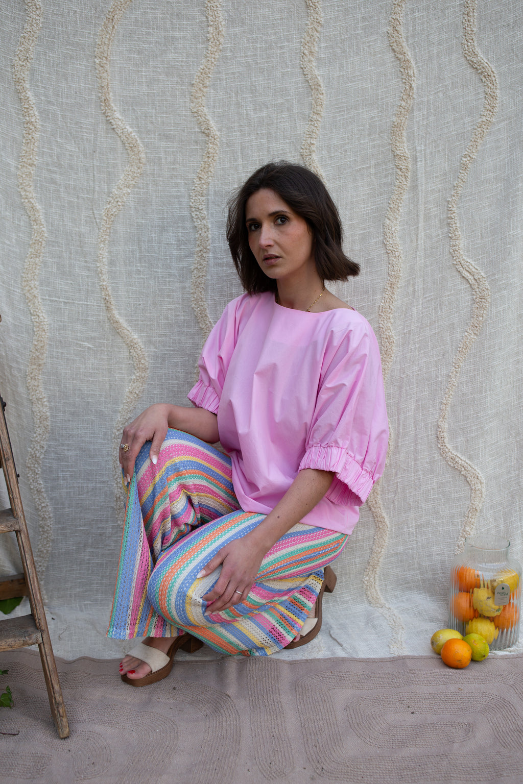 MADRID _ Pantalon Filet Rose