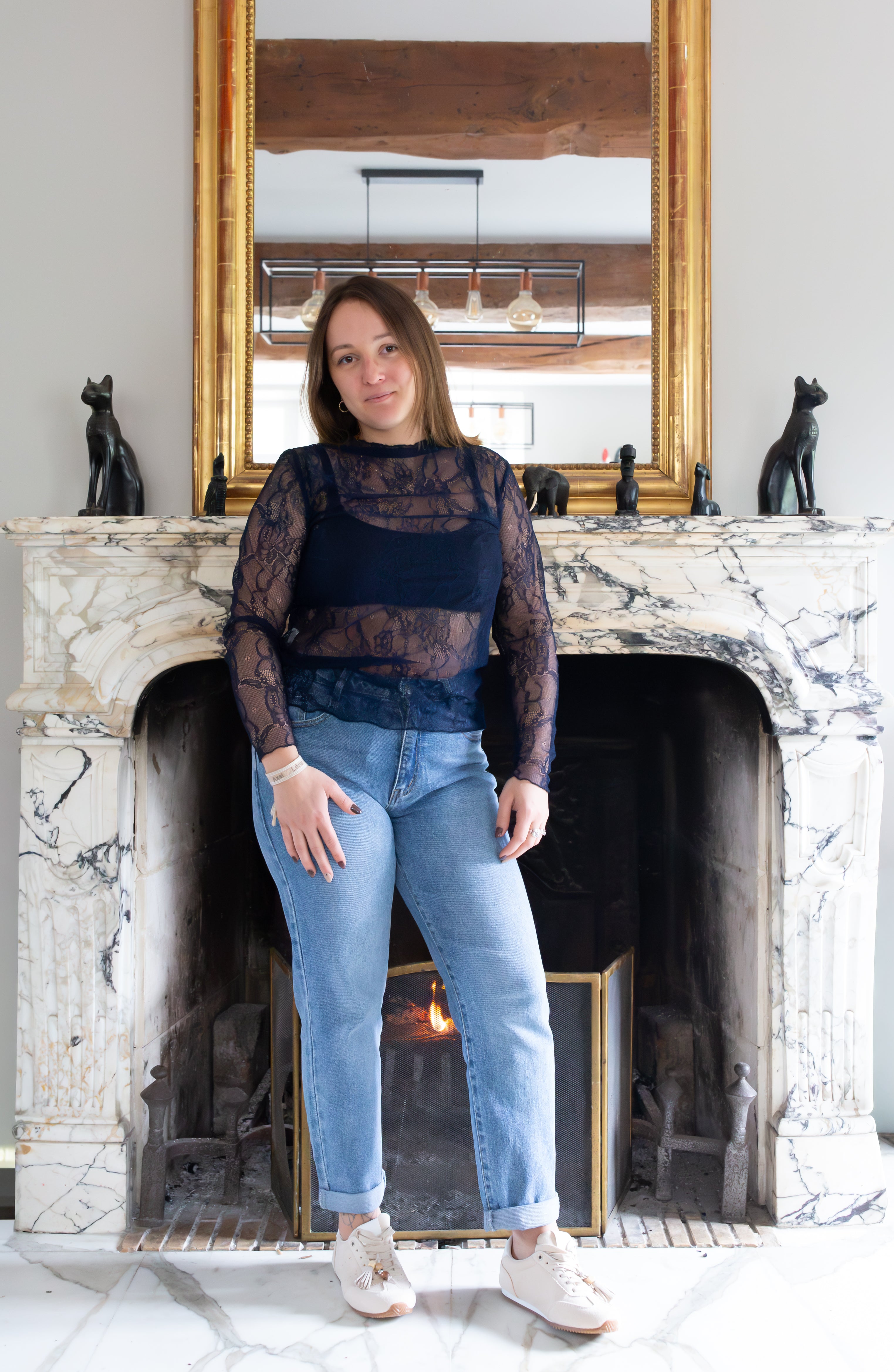 Blouse Flora Dentelle _ Marine