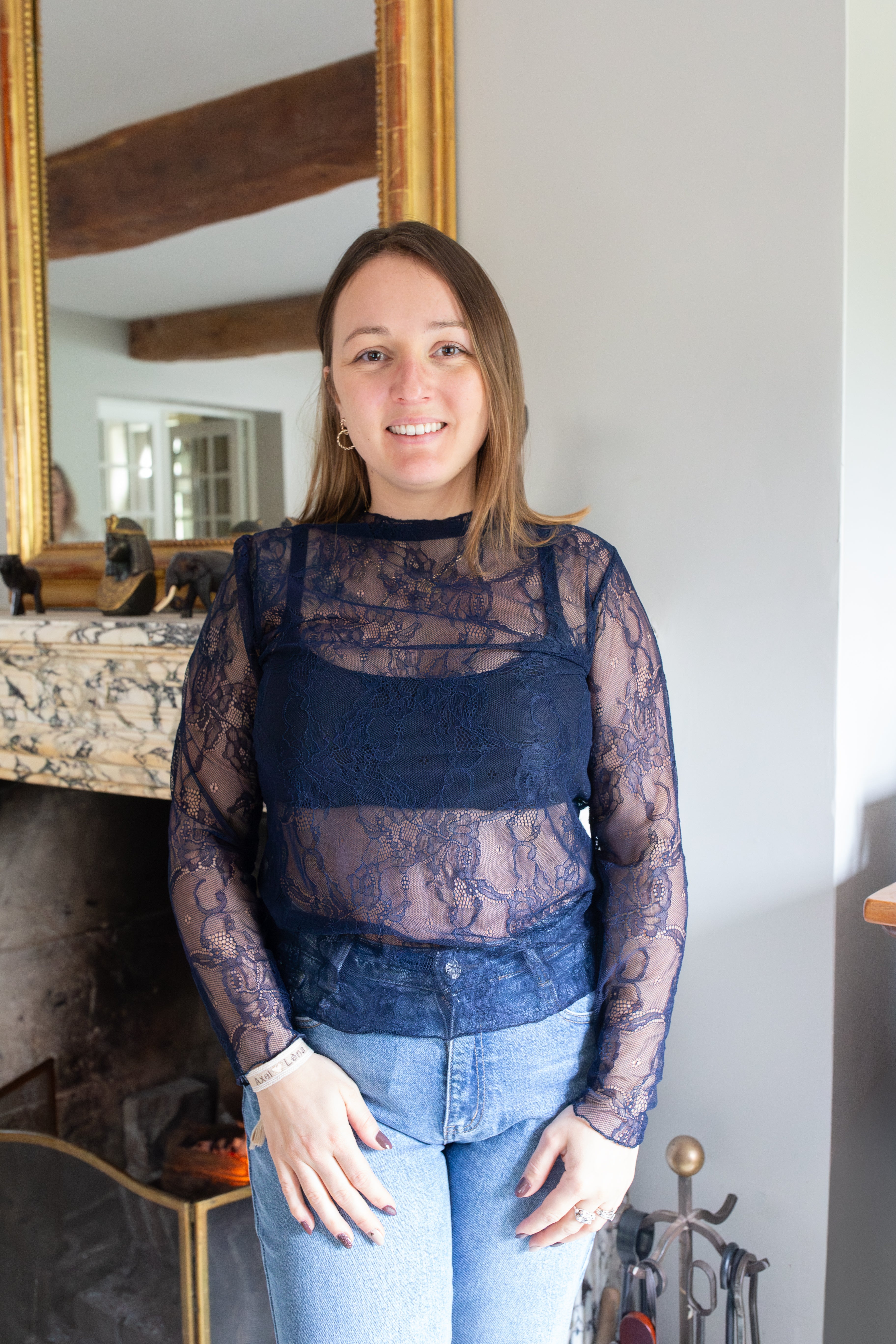 Blouse Flora Dentelle _ Marine