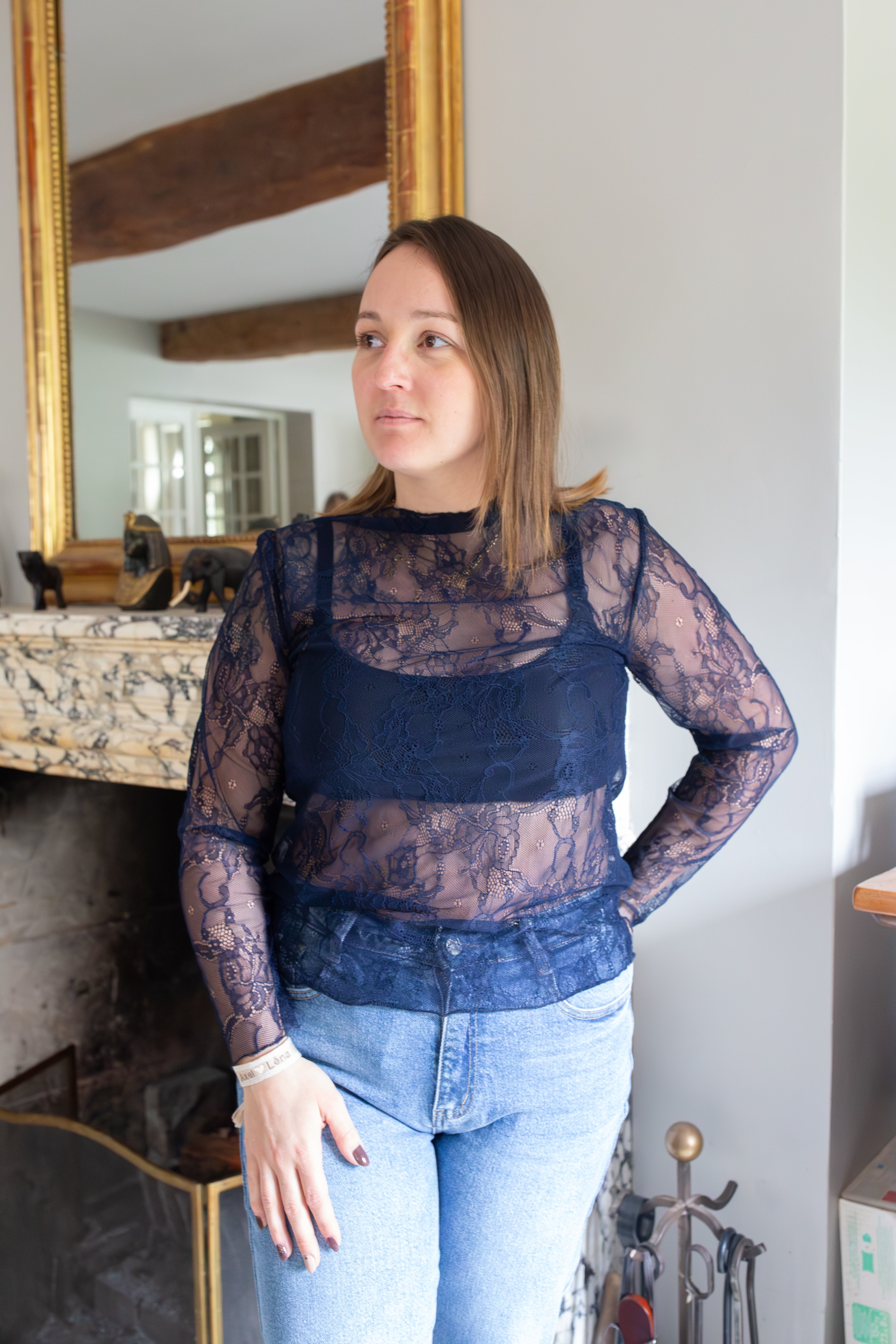 Blouse Flora Dentelle _ Marine