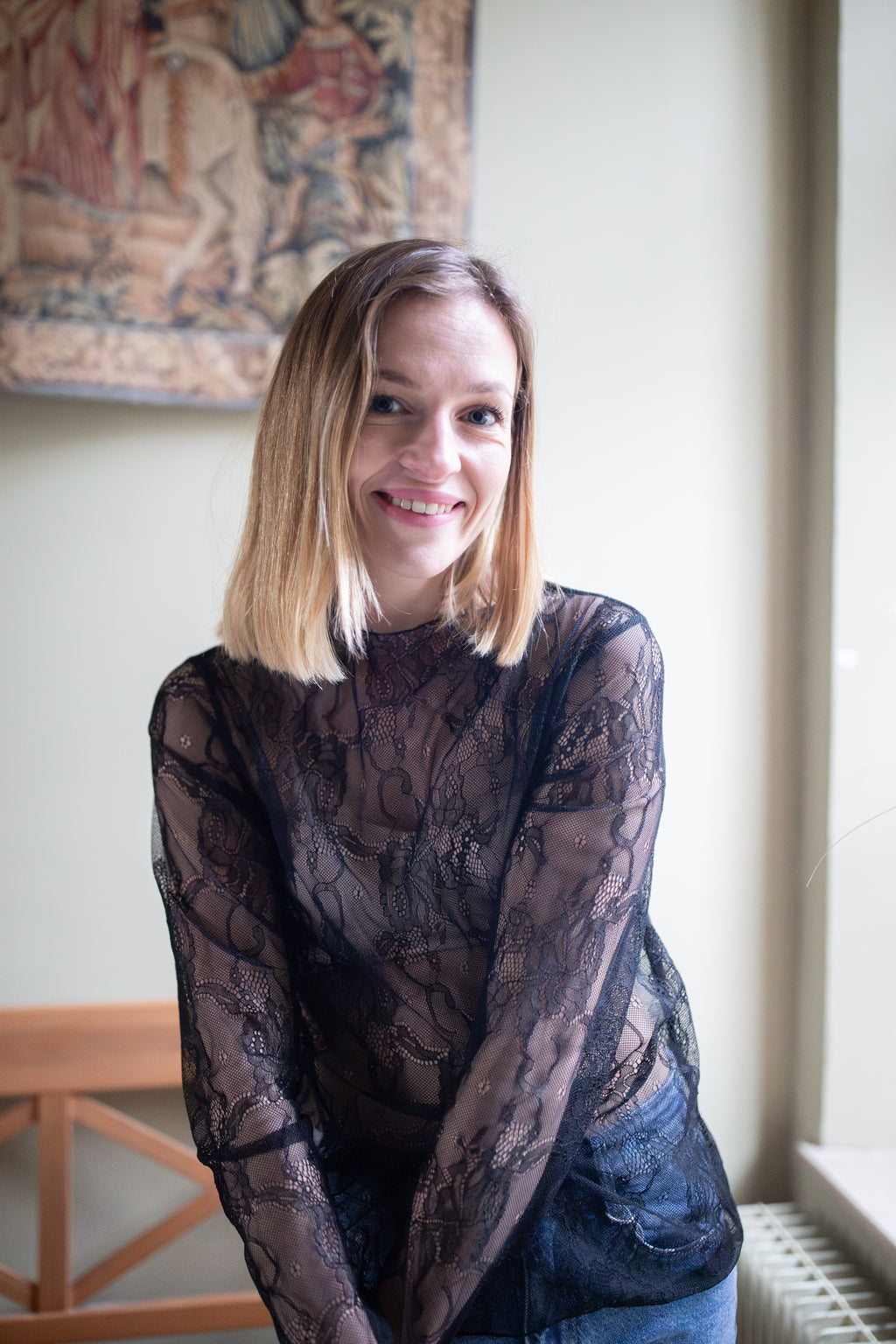Blouse Flora Dentelle _ Noire