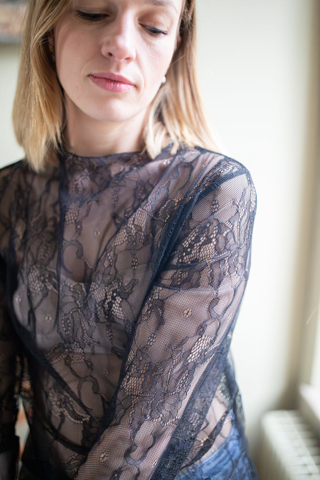 Blouse Flora Dentelle _ Noire