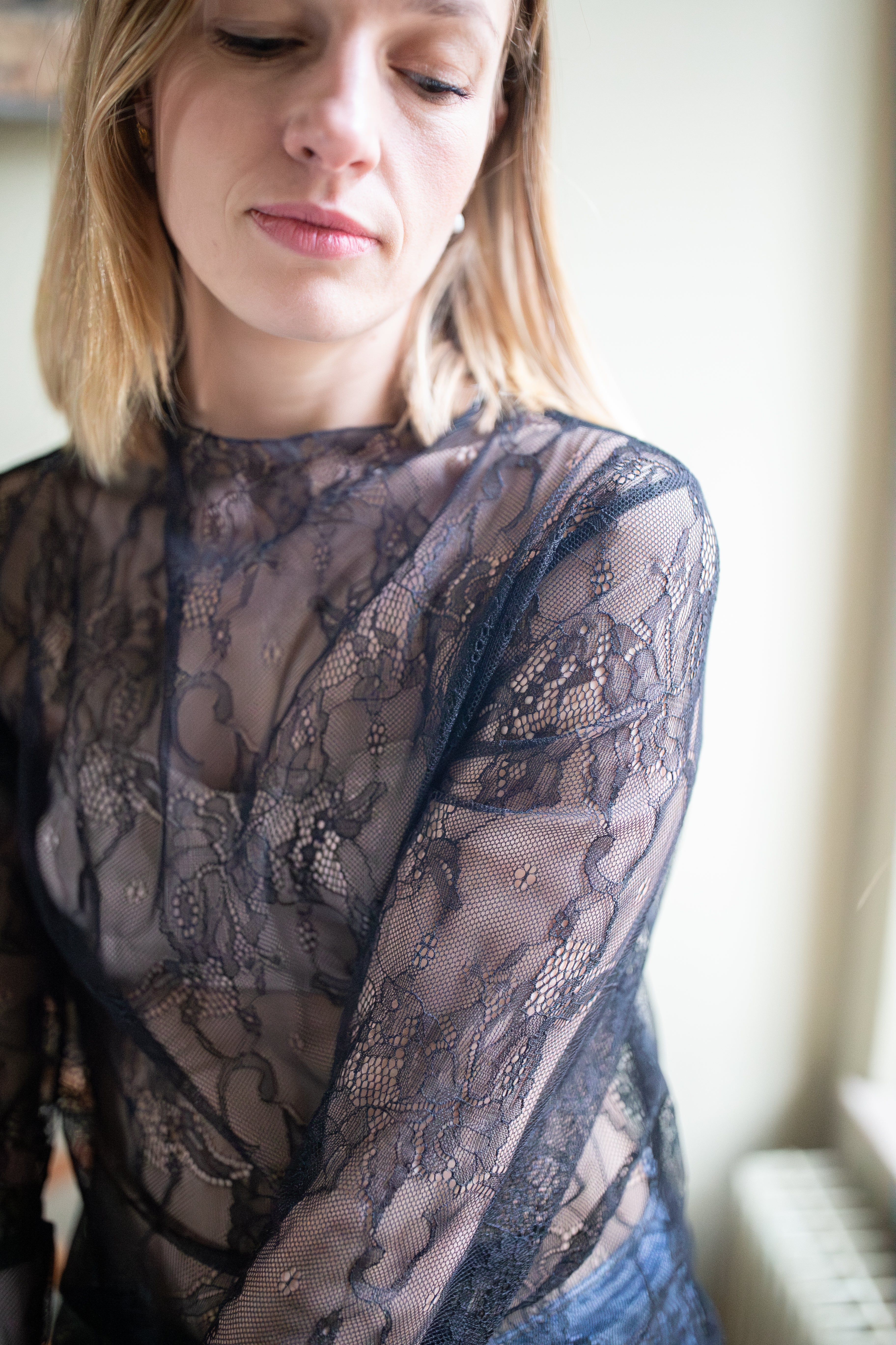Blouse Flora Dentelle _ Noire
