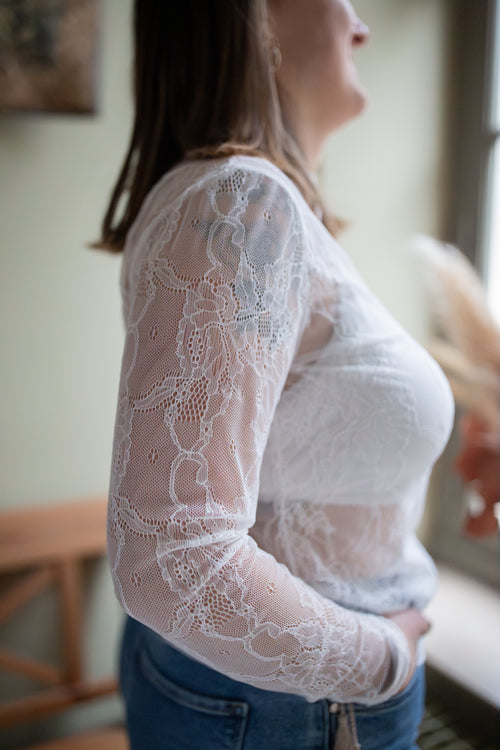 Blouse Flora Dentelle _ Blanche