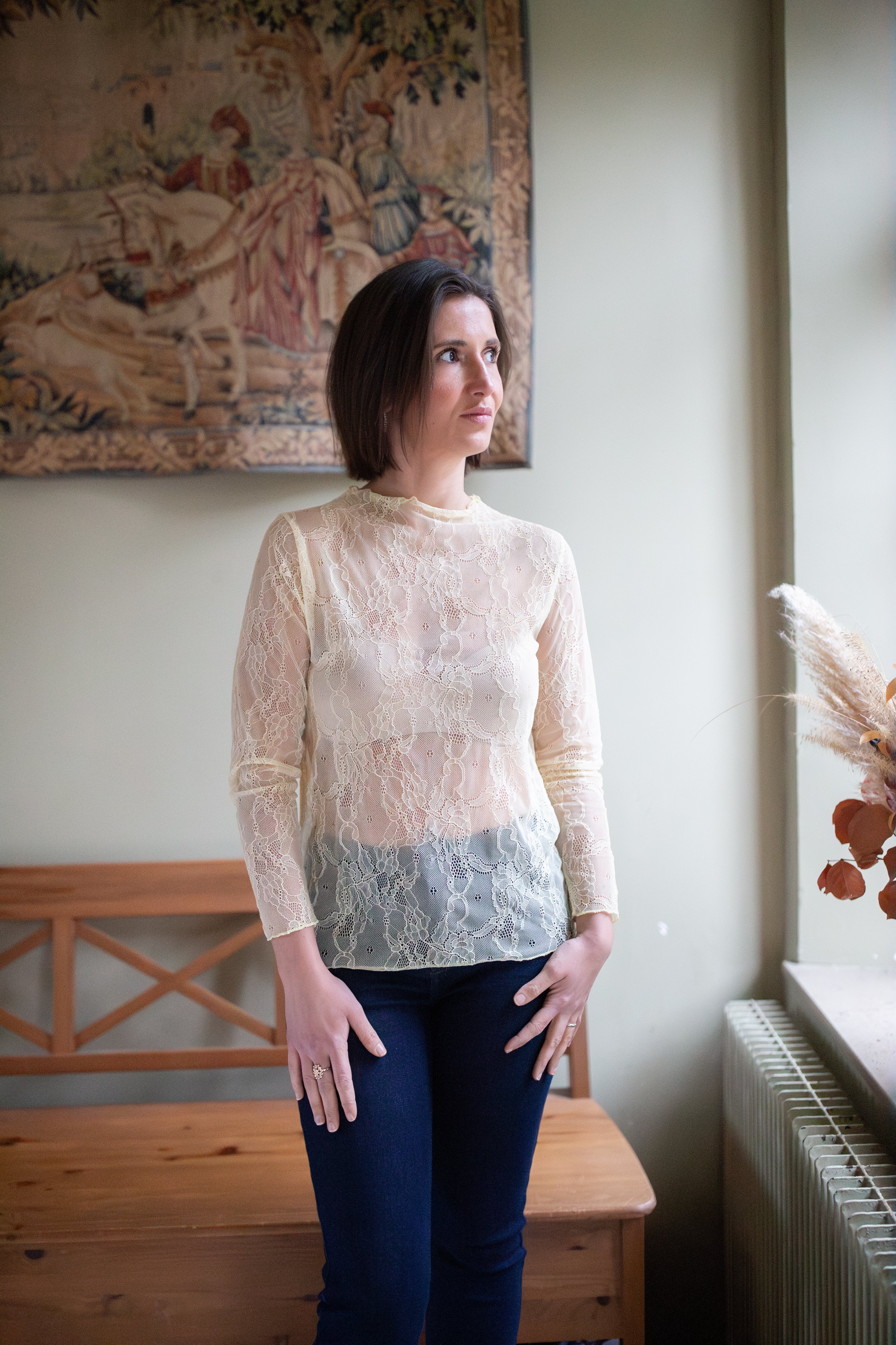 Blouse Flora Dentelle _ Jaune